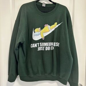 Vintage Gildan The Simpsons Dark Green Graphic Crewneck Sweater